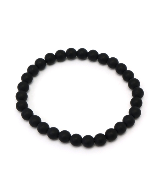 岩座 IWAKURA（イワクラ）の「【岩座】フロスティブラックオニキス6mm玉天然石ブレスレット（ブレスレット・レディース・ブラック・FREE）」の2枚目の写真