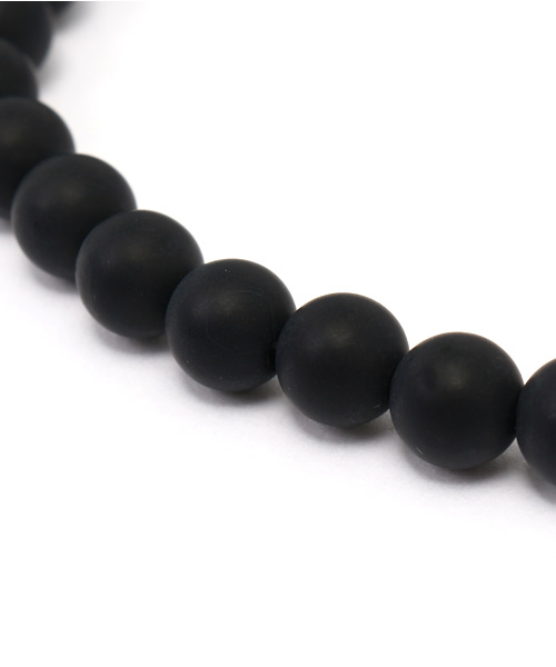 岩座 IWAKURA（イワクラ）の「【岩座】フロスティブラックオニキス6mm玉天然石ブレスレット（ブレスレット・レディース・ブラック・FREE）」の3枚目の写真