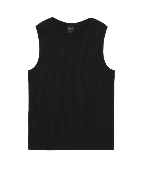 EASY NO EASY（イージーノーイージー）の「リブド切り替えスリーブレス - ブラック（Tシャツ/カットソー・レディース・その他・1）」の3枚目の写真