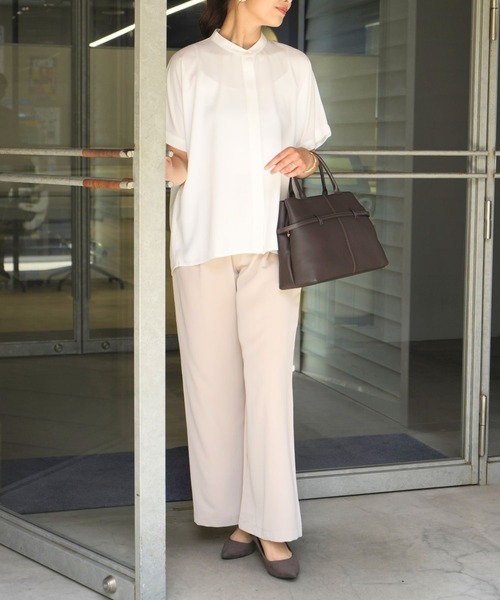 Ehre style(エーレスタイル)の「働く女性の毎日ブラウス きちんと見えが叶う(シャツ/ブラウス・レディース・ライトグレー/アイボリー/ネイビー・FREE)」の8枚目の写真