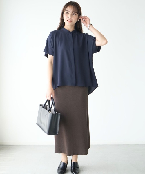 Ehre style(エーレスタイル)の「働く女性の毎日ブラウス きちんと見えが叶う(シャツ/ブラウス・レディース・ライトグレー/アイボリー/ネイビー・FREE)」の10枚目の写真