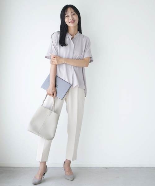 Ehre style(エーレスタイル)の「働く女性の毎日ブラウス きちんと見えが叶う(シャツ/ブラウス・レディース・ライトグレー/アイボリー/ネイビー・FREE)」の12枚目の写真
