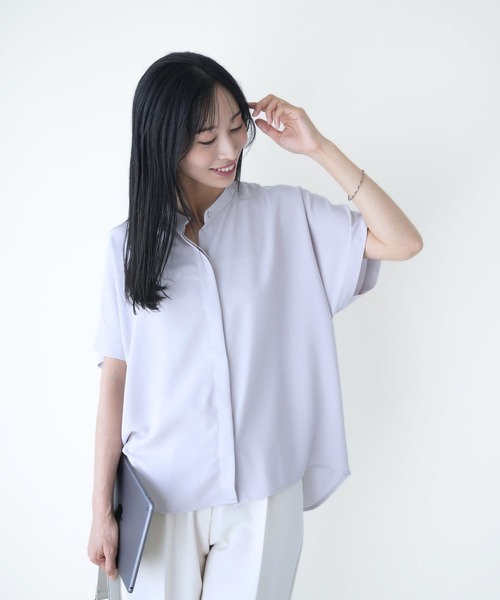 Ehre style(エーレスタイル)の「働く女性の毎日ブラウス きちんと見えが叶う(シャツ/ブラウス・レディース・ライトグレー/アイボリー/ネイビー・FREE)」の13枚目の写真