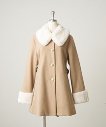 continuer de NICE CLAUP（コンティニューデナイスクラップ）の「フェイクファー付2wayミドルコート（その他アウター）」