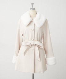 フェイクファー付2wayミドルコート