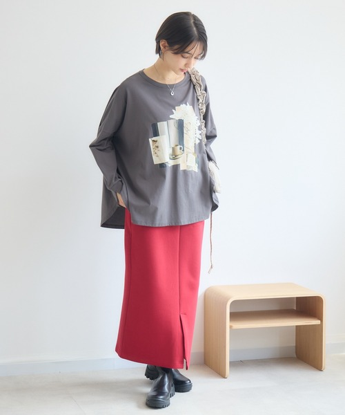KATHARINE ROSS(キャサリンロス)の「ドルマンスリーブTシャツ/アフタヌーンティードルマンスリーブTシャツ(Tシャツ/カットソー・レディース・オフホワイト/チャコールグレー・FREE)」の18枚目の写真