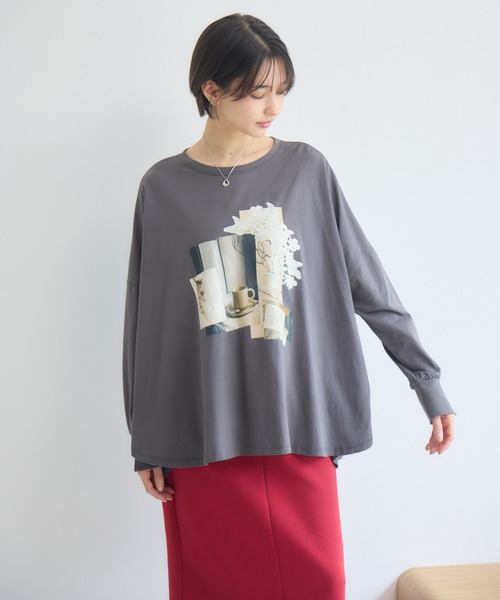KATHARINE ROSS(キャサリンロス)の「ドルマンスリーブTシャツ/アフタヌーンティードルマンスリーブTシャツ(Tシャツ/カットソー・レディース・オフホワイト/チャコールグレー・FREE)」の20枚目の写真