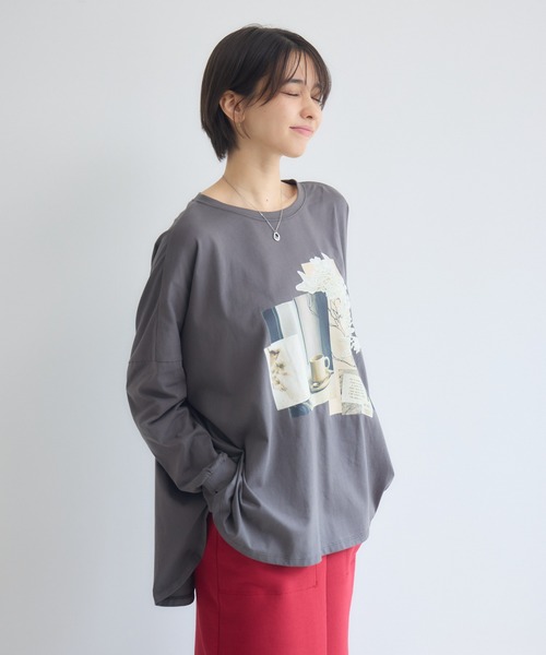 KATHARINE ROSS(キャサリンロス)の「ドルマンスリーブTシャツ/アフタヌーンティードルマンスリーブTシャツ(Tシャツ/カットソー・レディース・オフホワイト/チャコールグレー・FREE)」の21枚目の写真
