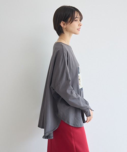 KATHARINE ROSS(キャサリンロス)の「ドルマンスリーブTシャツ/アフタヌーンティードルマンスリーブTシャツ(Tシャツ/カットソー・レディース・オフホワイト/チャコールグレー・FREE)」の22枚目の写真