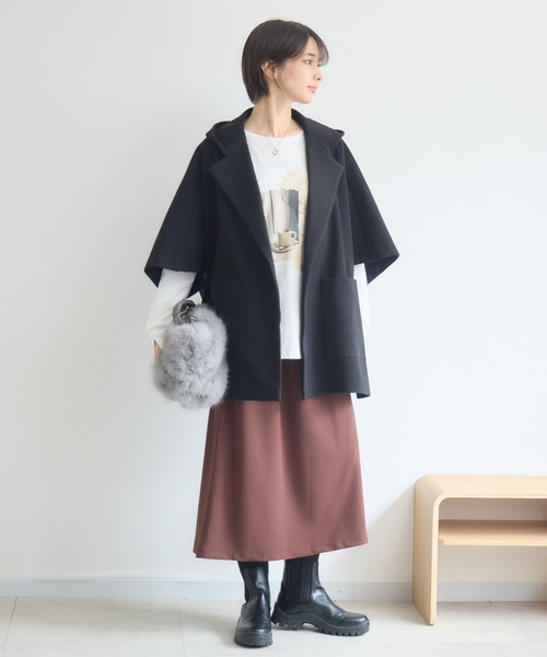 KATHARINE ROSS(キャサリンロス)の「ドルマンスリーブTシャツ/アフタヌーンティードルマンスリーブTシャツ(Tシャツ/カットソー・レディース・オフホワイト/チャコールグレー・FREE)」の13枚目の写真
