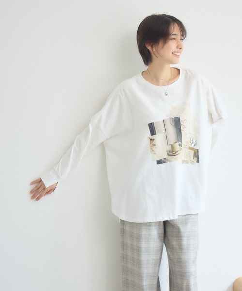 KATHARINE ROSS(キャサリンロス)の「ドルマンスリーブTシャツ/アフタヌーンティードルマンスリーブTシャツ(Tシャツ/カットソー・レディース・オフホワイト/チャコールグレー・FREE)」の17枚目の写真