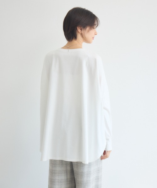 KATHARINE ROSS(キャサリンロス)の「ドルマンスリーブTシャツ/アフタヌーンティードルマンスリーブTシャツ(Tシャツ/カットソー・レディース・オフホワイト/チャコールグレー・FREE)」の8枚目の写真