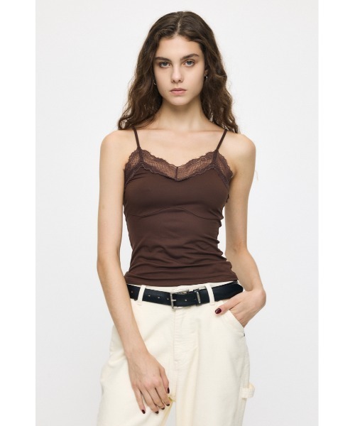 MOUSSY(マウジー)の「ES LACE キャミソール(キャミソール・レディース・ブラウン/ホワイト/ブラック・1/2)」の3枚目の写真