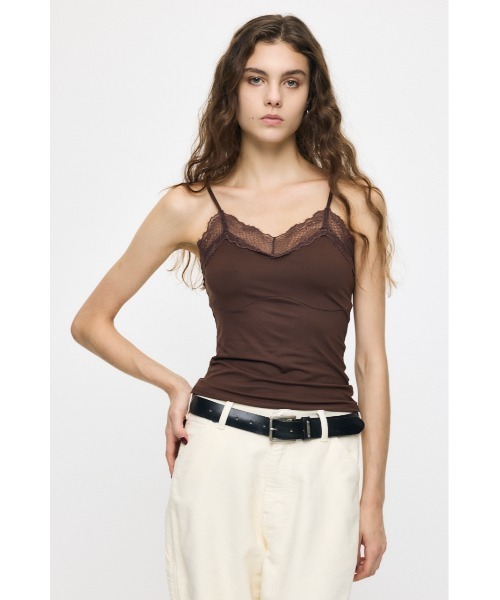 MOUSSY(マウジー)の「ES LACE キャミソール(キャミソール・レディース・ブラウン/ホワイト/ブラック・1/2)」の11枚目の写真