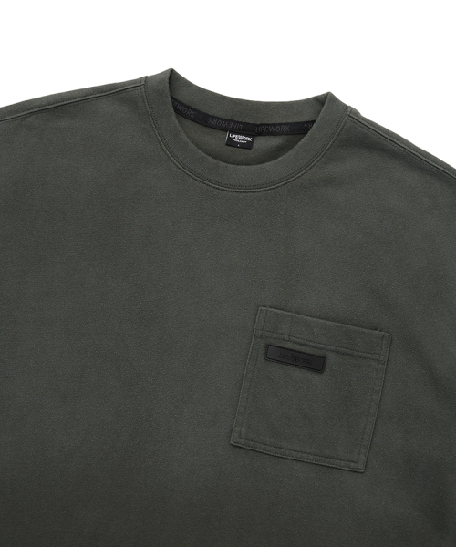 LIFE WORK(ライフワーク)の「ヴィンテージスプレーポケット半袖Tシャツ(Tシャツ/カットソー・メンズ・ホワイト/チャコールグレー/カーキ/Wine・MEDIUM/LARGE)」の6枚目の写真