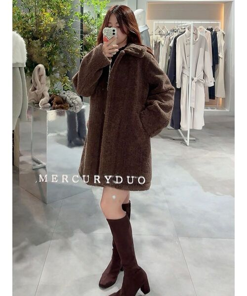 MERCURYDUO(マーキュリーデュオ)の「ボアライクミドルコート(その他アウター・レディース・アイボリー/ブラウン・FREE)」の18枚目の写真