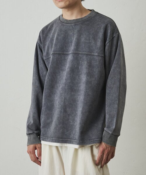 COLONY 2139(コロニートゥーワンスリーナイン)の「フェードポンチ切替ロンT(Tシャツ/カットソー・メンズ・ホワイト/ブラック/グレー・MEDIUM/LARGE)」の1枚目の写真