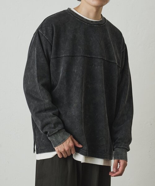 COLONY 2139(コロニートゥーワンスリーナイン)の「フェードポンチ切替ロンT(Tシャツ/カットソー・メンズ・ホワイト/ブラック/グレー・MEDIUM/LARGE)」の3枚目の写真