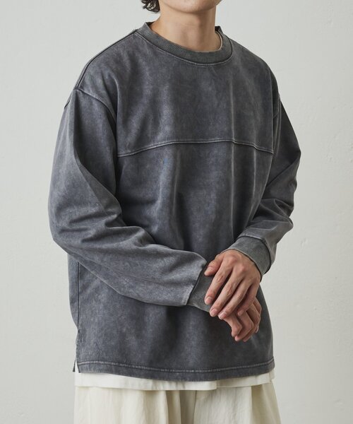COLONY 2139(コロニートゥーワンスリーナイン)の「フェードポンチ切替ロンT(Tシャツ/カットソー・メンズ・ホワイト/ブラック/グレー・MEDIUM/LARGE)」の7枚目の写真