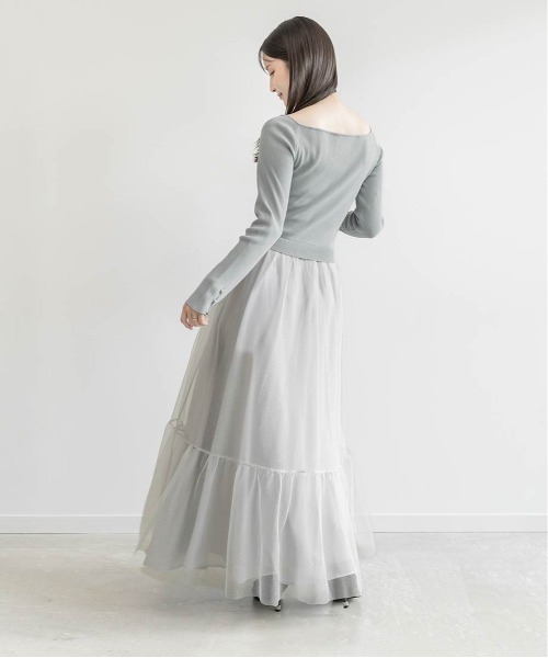 RANDA（ランダ）の「ドレープニットドッキングワンピース（ワンピース・レディース・ブルー/ブラック/アイボリー・1/0）」の19枚目の写真