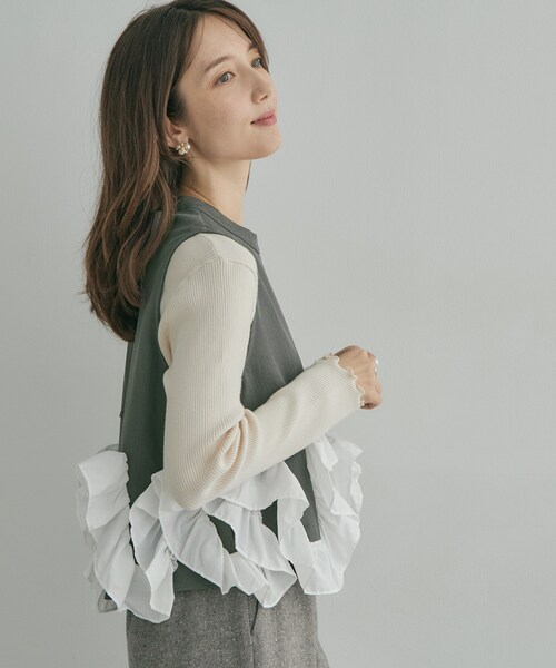 couture brooch(クチュールブローチ)の「バックリボンフリルブラウス(シャツ/ブラウス・レディース・グレー系その他4・40/38)」の6枚目の写真