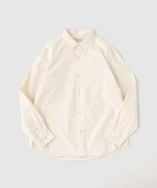 B.C STOCK(ベーセーストック)の「ブラッシュドコットンベーシックシャツ(シャツ/ブラウス・メンズ・アイボリー/ホワイト/ブラック/ブルー系その他・LARGE/MEDIUM)」の3枚目の写真
