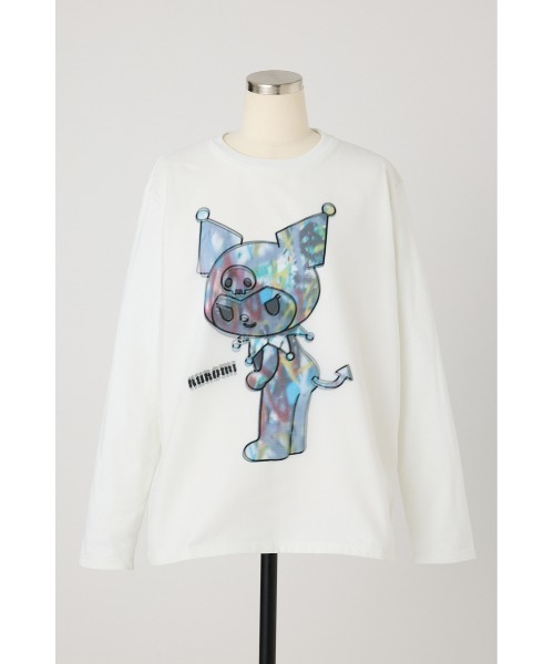 SHEL'TTER ORIGINAL(シェルターオリジナル)の「【TRIPPY MIKIO ART】KUROMI SPRAY ART ロングスリーブシャツ(Tシャツ/カットソー・レディース・ブラック/ホワイト・SMALL)」の1枚目の写真