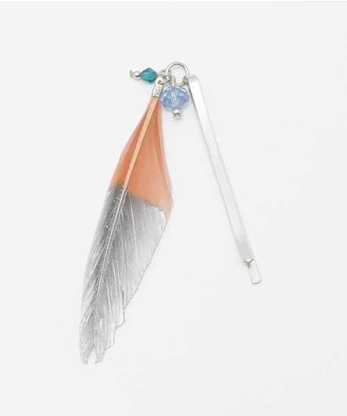 チャイハネ（チャイハネ）の「【チャイハネ】シャイニーカラーフェザーヘアピン（ヘアピン・レディース・パープル/ベージュ/ブラック/ターコイズブルー/ブルー・FREE）」の9枚目の写真