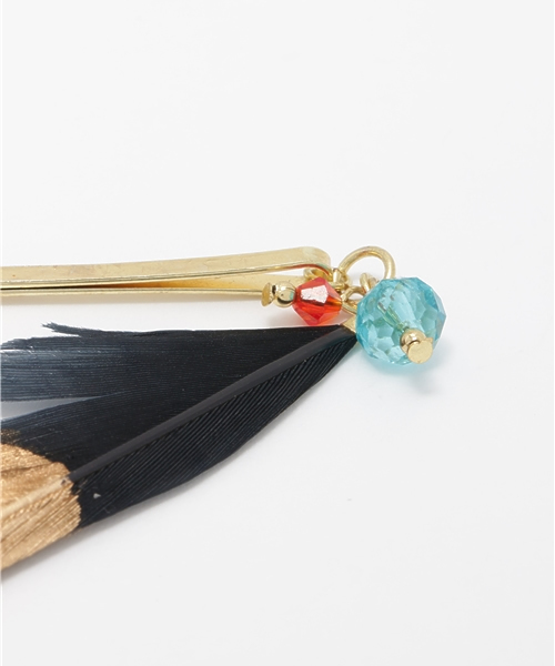 チャイハネ（チャイハネ）の「【チャイハネ】シャイニーカラーフェザーヘアピン（ヘアピン・レディース・パープル/ベージュ/ブラック/ターコイズブルー/ブルー・FREE）」の7枚目の写真