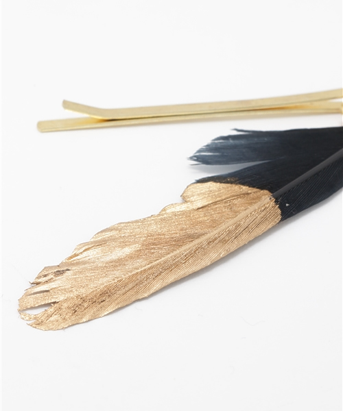 チャイハネ（チャイハネ）の「【チャイハネ】シャイニーカラーフェザーヘアピン（ヘアピン・レディース・パープル/ベージュ/ブラック/ターコイズブルー/ブルー・FREE）」の8枚目の写真