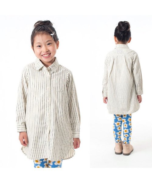 apres les cours（アプレレクール）の「カジュアルシャツワンピース（ワンピース・キッズ・ラベンダー/ネイビー/キナリ・140/100/120/110/130/80/90）」の4枚目の写真