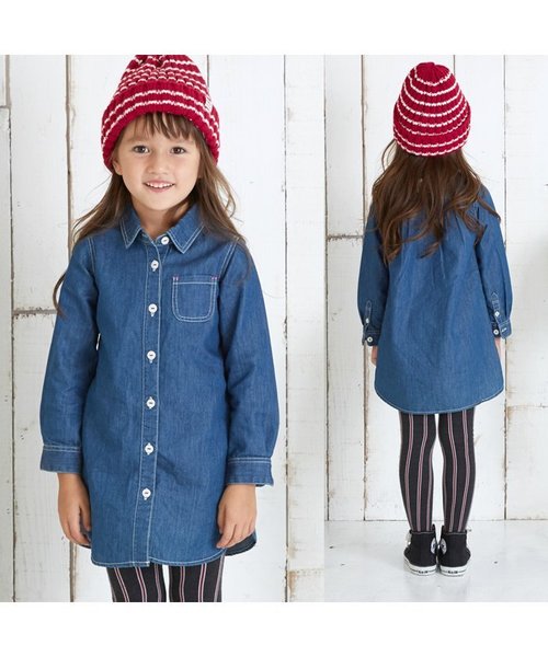 apres les cours（アプレレクール）の「カジュアルシャツワンピース（ワンピース・キッズ・ラベンダー/ネイビー/キナリ・140/100/120/110/130/80/90）」の6枚目の写真