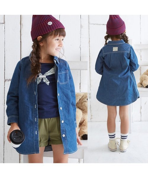 apres les cours（アプレレクール）の「カジュアルシャツワンピース（ワンピース・キッズ・ラベンダー/ネイビー/キナリ・140/100/120/110/130/80/90）」の7枚目の写真