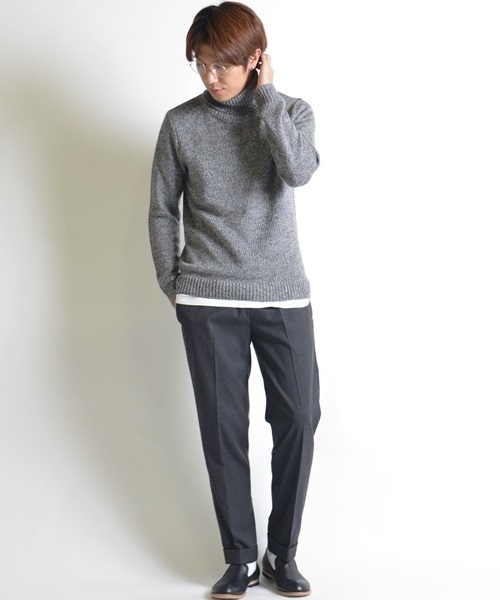 SHIPS JET BLUE（シップスジェットブルー）の「SHIPS JET BLUE: メランジ タートルネックニット（ニット/セーター・メンズ・ブラック/オフホワイト/グレー・MEDIUM/SMALL/LARGE）」の10枚目の写真