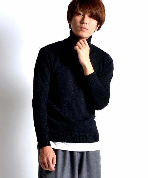 SHIPS JET BLUE（シップスジェットブルー）の「SHIPS JET BLUE: メランジ タートルネックニット（ニット/セーター・メンズ・ブラック/オフホワイト/グレー・MEDIUM/SMALL/LARGE）」の12枚目の写真