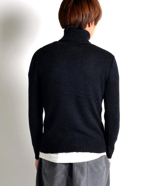 SHIPS JET BLUE（シップスジェットブルー）の「SHIPS JET BLUE: メランジ タートルネックニット（ニット/セーター・メンズ・ブラック/オフホワイト/グレー・MEDIUM/SMALL/LARGE）」の6枚目の写真