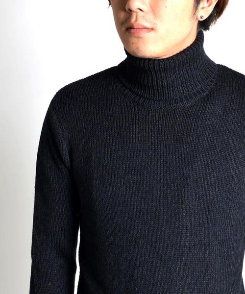 SHIPS JET BLUE（シップスジェットブルー）の「SHIPS JET BLUE: メランジ タートルネックニット（ニット/セーター・メンズ・ブラック/オフホワイト/グレー・MEDIUM/SMALL/LARGE）」の7枚目の写真