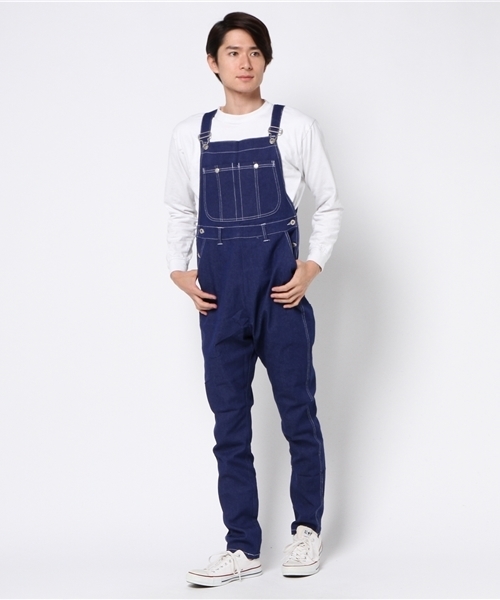 BOBISSH(ボビッシュ)の「カラーデニムオーバーオール(サロペット/オーバーオール・メンズ・ダークカーキ/ネイビー/ダークネイビー/ブラック/カーキ/ホワイト・XL/S/M/L)」の9枚目の写真
