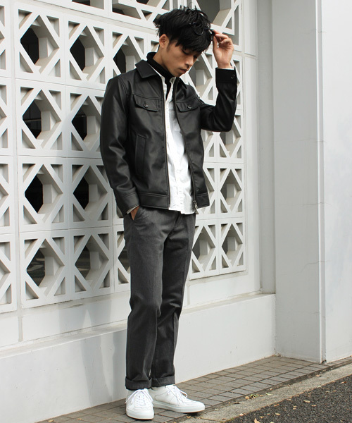 ESSENTIAL GARMENT MEN'S BIGI(エッセンシャルガーメントメンズビギ)の「フェイクレザーライダースジャケット(ライダースジャケット・メンズ・キャメル/ブラック・M/L/S)」の10枚目の写真