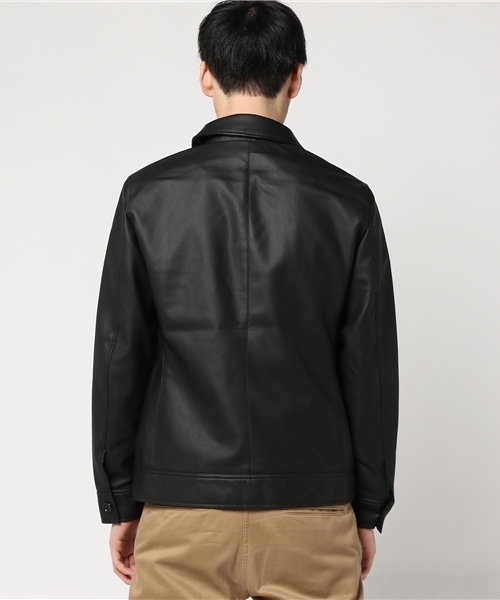 ESSENTIAL GARMENT MEN'S BIGI(エッセンシャルガーメントメンズビギ)の「フェイクレザーライダースジャケット(ライダースジャケット・メンズ・キャメル/ブラック・M/L/S)」の3枚目の写真