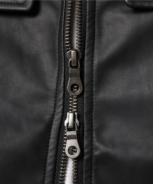 ESSENTIAL GARMENT MEN'S BIGI(エッセンシャルガーメントメンズビギ)の「フェイクレザーライダースジャケット(ライダースジャケット・メンズ・キャメル/ブラック・M/L/S)」の7枚目の写真