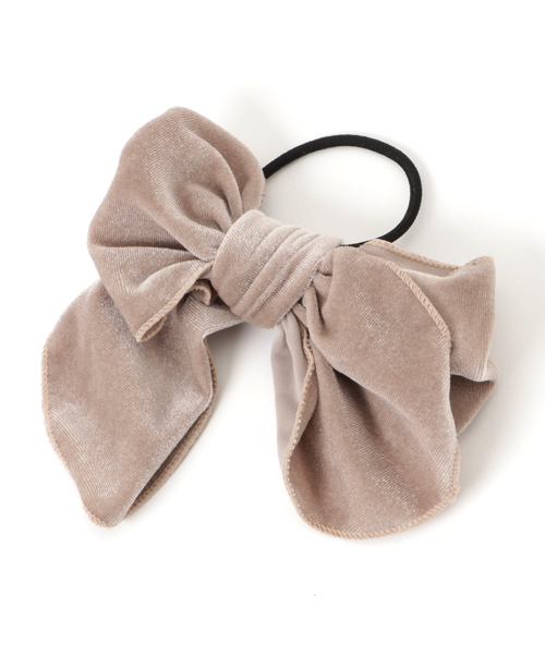 WEGO（ウィゴー）の「WEGO/ベロアリボンヘアゴム（ヘアゴム・レディース・ブラウン/ピンク/グレー/ブラック/ベージュ・FREE）」の4枚目の写真