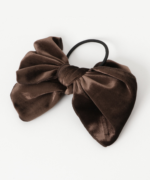 WEGO（ウィゴー）の「WEGO/ベロアリボンヘアゴム（ヘアゴム・レディース・ブラウン/ピンク/グレー/ブラック/ベージュ・FREE）」の3枚目の写真