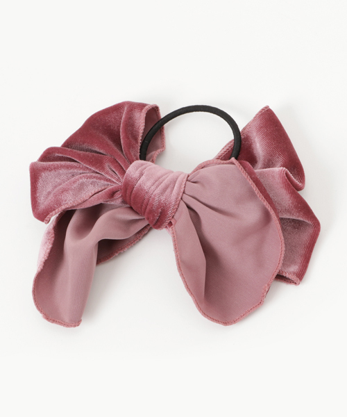 WEGO（ウィゴー）の「WEGO/ベロアリボンヘアゴム（ヘアゴム・レディース・ブラウン/ピンク/グレー/ブラック/ベージュ・FREE）」の6枚目の写真