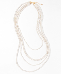 GIRL（ガール）の「大小パール4連ロングネックレス 結婚式 パーティー お呼ばれ オケージョン（ネックレス）」