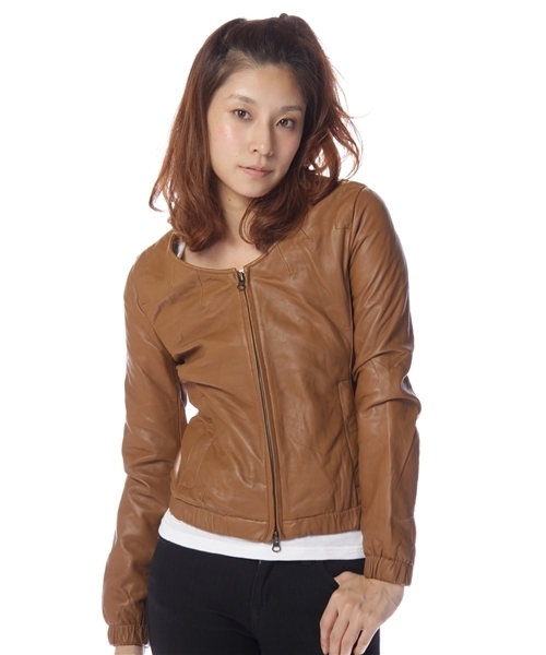 Another Edition(アナザーエディション)の「AE N/C LAMB ZIP BLSN(ブルゾン・レディース・ブラック/ベージュ/ダークブラウン・SMALL/MEDIUM)」の1枚目の写真