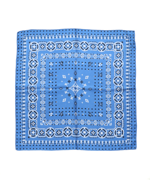 manipuri(マニプリ)の「Manipuri バンダナ柄シルクスカーフ(65)(バンダナ/スカーフ・レディース・オリーブ/ブルー・FREE)」の3枚目の写真