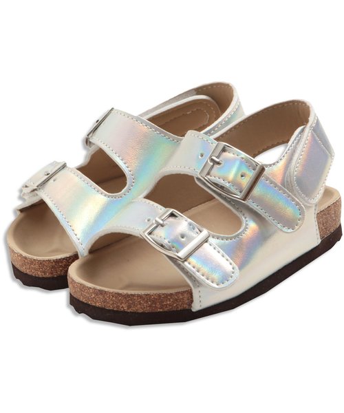 Ampersand（アンパサンド）の「ベビーダブルベルトサンダル（サンダル・キッズ・シルバー/ブラウン/オフホワイト・13.5/14.5/13/14/15 ）」の3枚目の写真