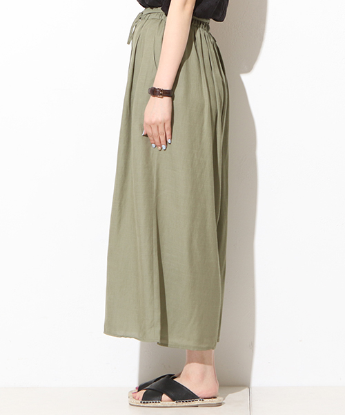 natural couture（ナチュラルクチュール）の「麻調スラブワイド（その他パンツ・レディース・ネイビー/カーキ/キャメル・FREE）」の14枚目の写真