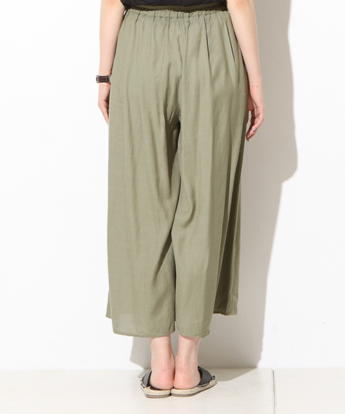 natural couture（ナチュラルクチュール）の「麻調スラブワイド（その他パンツ・レディース・ネイビー/カーキ/キャメル・FREE）」の4枚目の写真